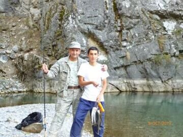 Rainbow trout fishing in Uzbekistan in Ugam-Chatkal national park autumn season