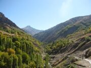 Uzbekistan hiking trekking in Ugam-Chatkal national park to Aksarsay waterfall in October